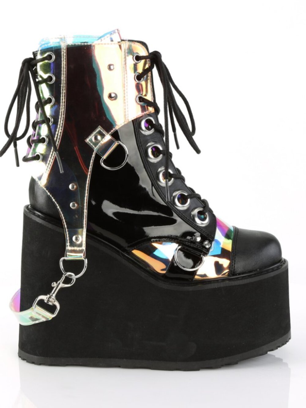 Ankle Boots with Removable PVC Harness and Hanging Strap Details